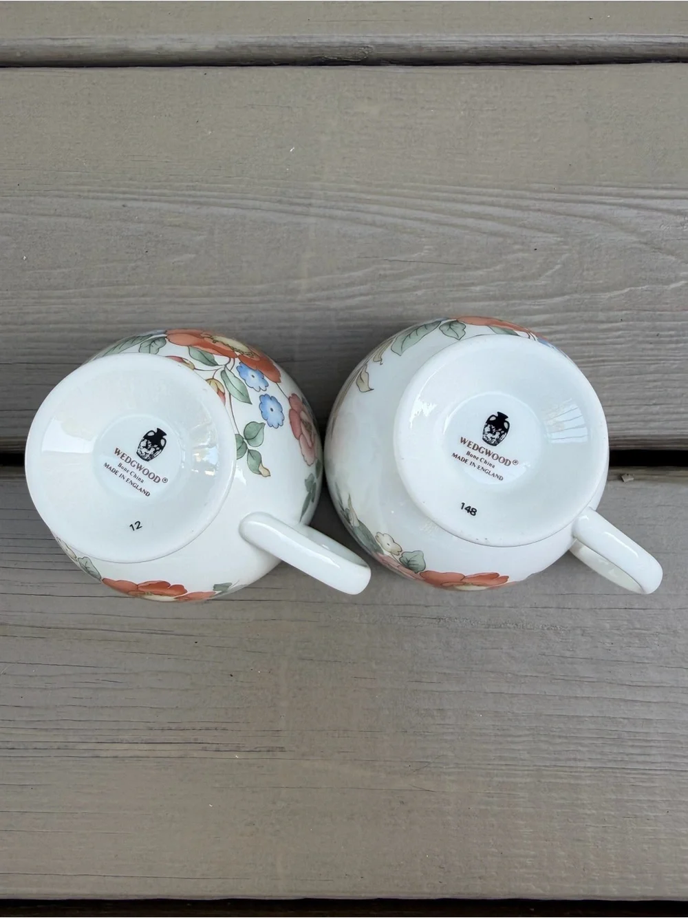 2 X Wedgewood Philippa Floral Porcelain Bone China Teacup and Saucer Set